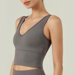 Wholesale V Neck 4 Sizes Sexy Sports Bra Soft Nylon Yoga Fitness Top Female Underwear from china suppliers