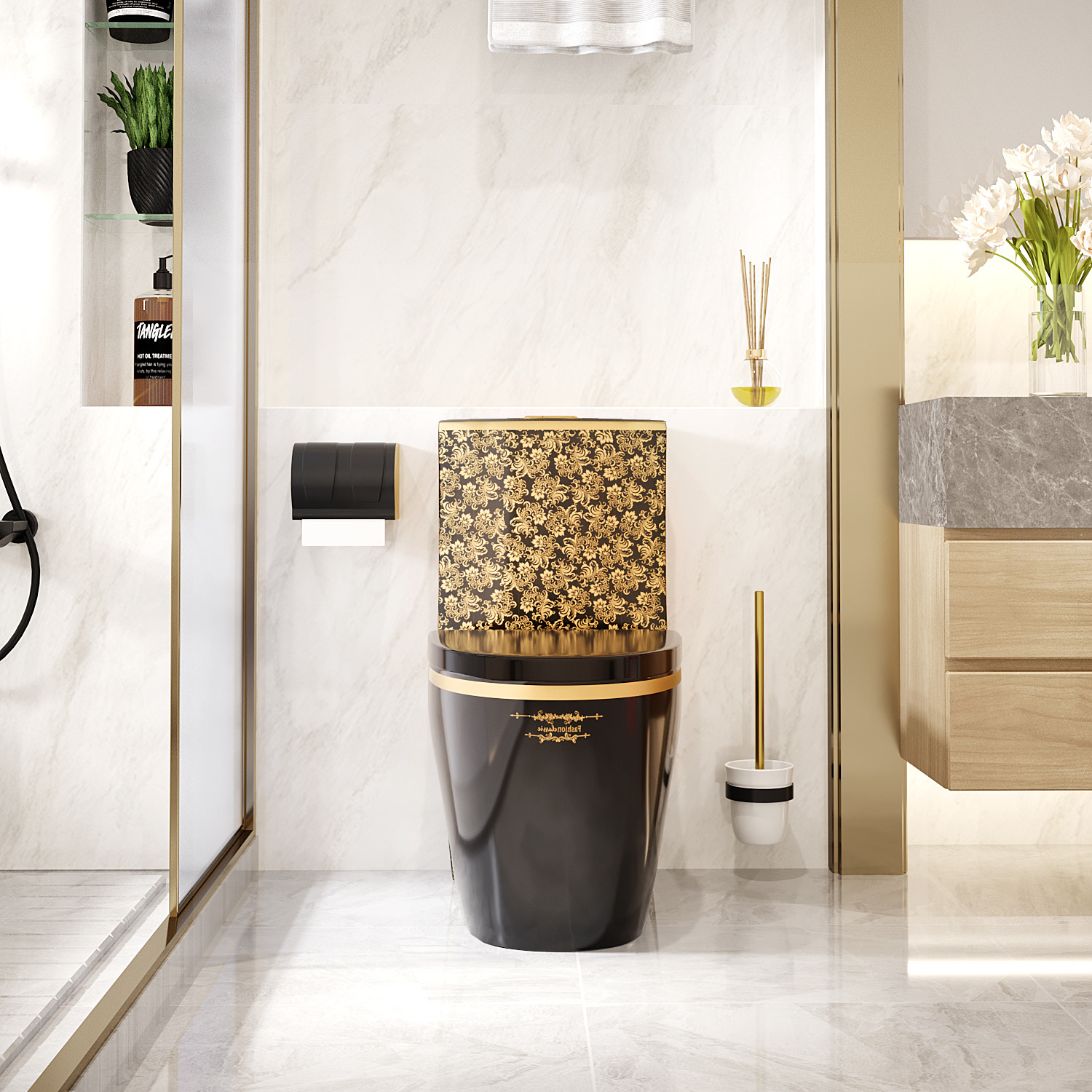 Water Saving Siphonic One Piece Toilet Sanitary Wares Bathroom Sets