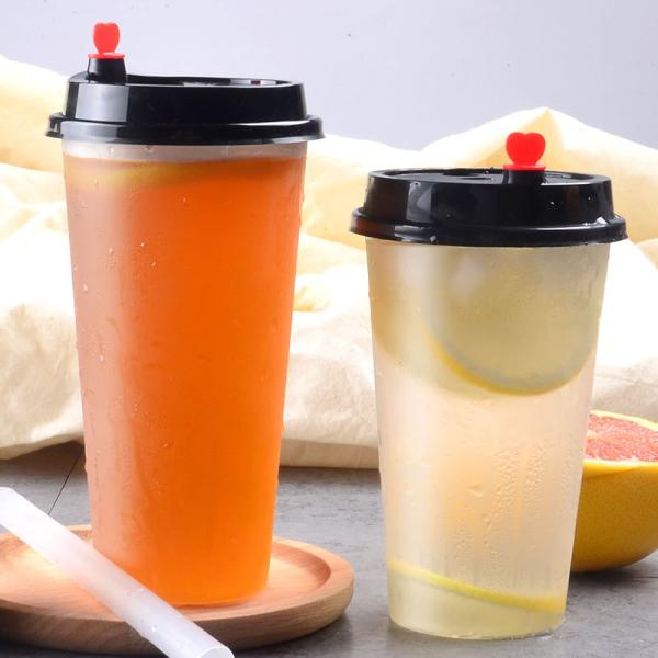 PET Boba Cups And Lids 32 Oz Plastic Cups With Lids Sample Freely