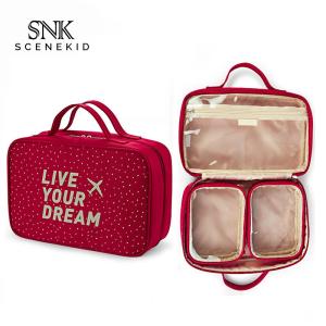 Wholesale Professional Custom Large Capacity Waterproof Polka Dot Wash Makeup Bag from china suppliers