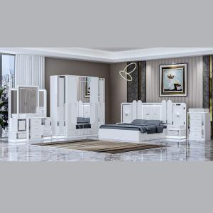Wholesale Durable PU King Size Mirrored Bedroom Set Villa Hotel 4 Piece Living Room Set OEM from china suppliers