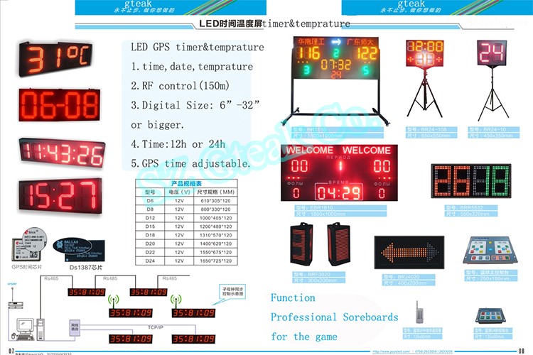 remote control 6 inch 7 segment display led multi-color