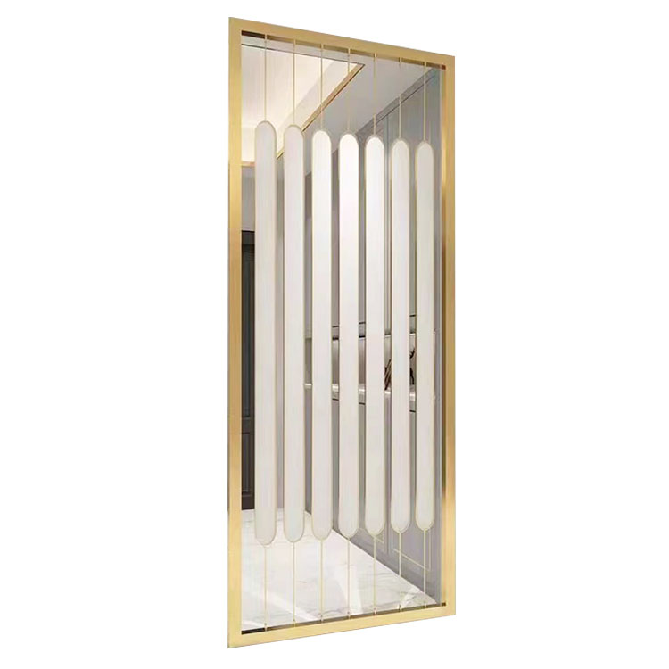 Golden Stainless Steel Screen Decorative Wall Panels Modern Room Dividers