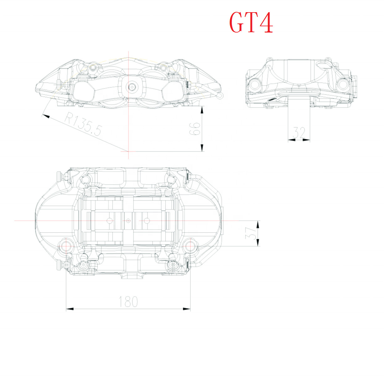 355x32mm Disc Front Brake Caliper Kit