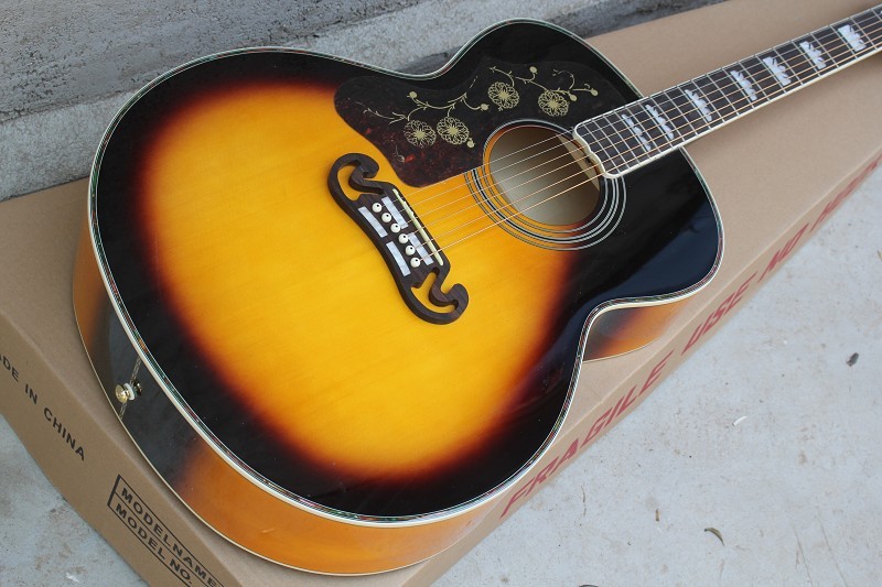 Factory Gibsons Custom 43 inch S 20 frets tobacco sunburst left acoustic guitar with electric guitar's pickup