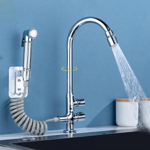 Wholesale Multifunctional Sink Widespread Kitchen Faucet with ‎Gooseneck Spring from china suppliers