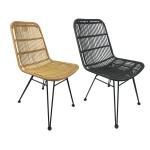 Waterproof Recyclable PVC Rattan Wicker Bar Stools W52cm