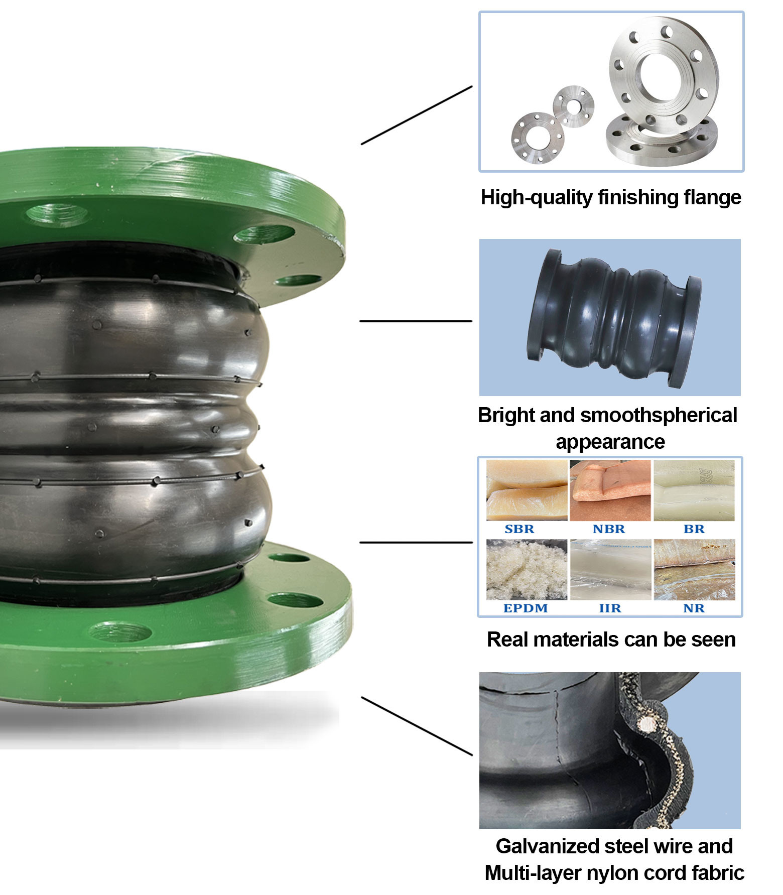 Double Sphere Flex Connector Flanged Connection Flex Pump Connectors