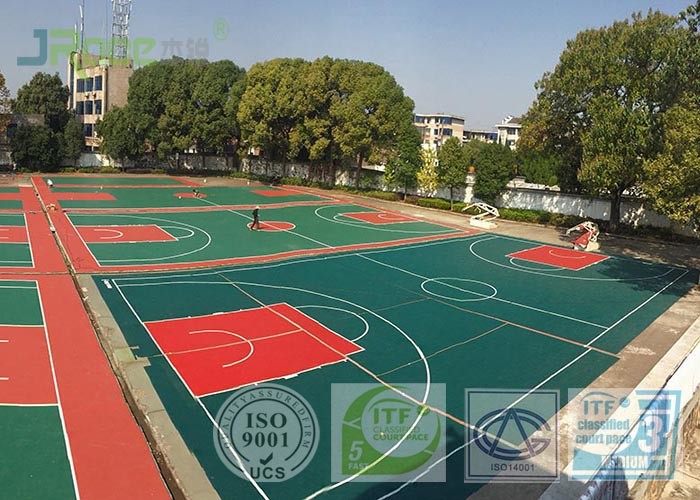 Silicon PU Outdoor Sports Field Surface Solvent Free With Outdoor Cushion Effect