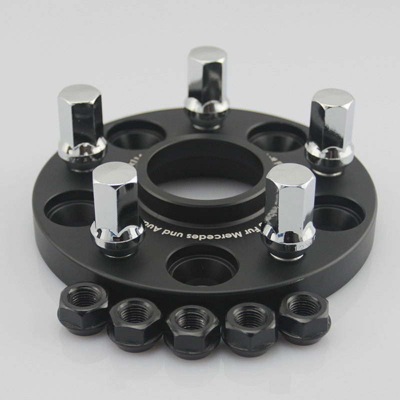 5x130/84.1 to 5x112/66.6 Forged Aluminum Billet Hubcentric Wheel Adapters Anodized Black Finish