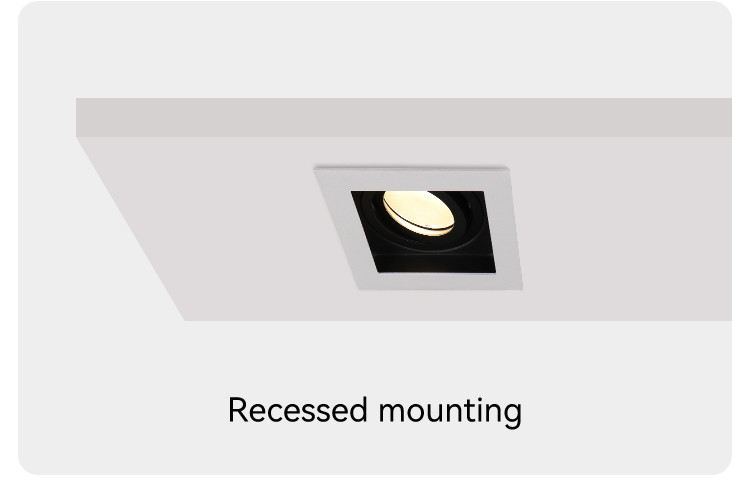 Anti-Glare GU10 MR16 Commercial Adjustable Recessed Spotlight Downlight Frame