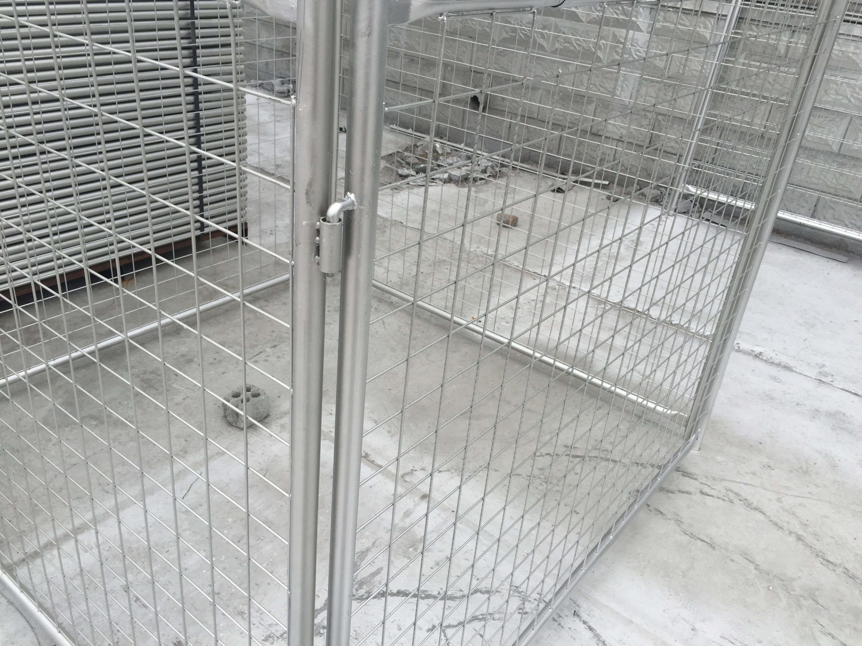 4mm Hot Dipped Galvanized Rubbish Cage Metal Garbage Cage Tube 32mm*1.5mm