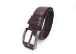 Fashionable Mens Casual Leather Belt Zinc Alloy Buckle Brown Color