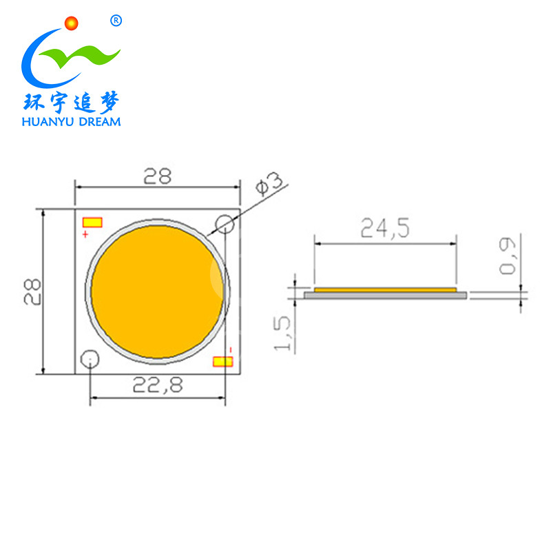 2825 Cob 100W 40-42V 120° Beam Angle LED CHIP for Down Light