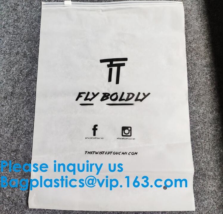 Transparent PVC Biodegradable Custom Frosted Slider Zipper Pouch For Bikini Swimwear Clothing Plastic Packaging k