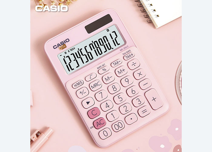 For New product Casio calculator MS-20UC pink cute business finance white-collar recommended fairy pet machine