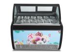 12 Pans Curved Glass Ice Cream Display Freezer Gelato Display Fridge