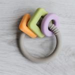 Food Grade FDA Approved Wooden Silicone Teether Nursling Biting Toys