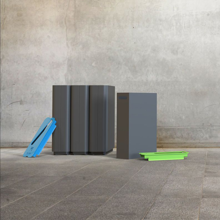 Rolling Cover Type EN840 60L 3 Compartment Dustbin