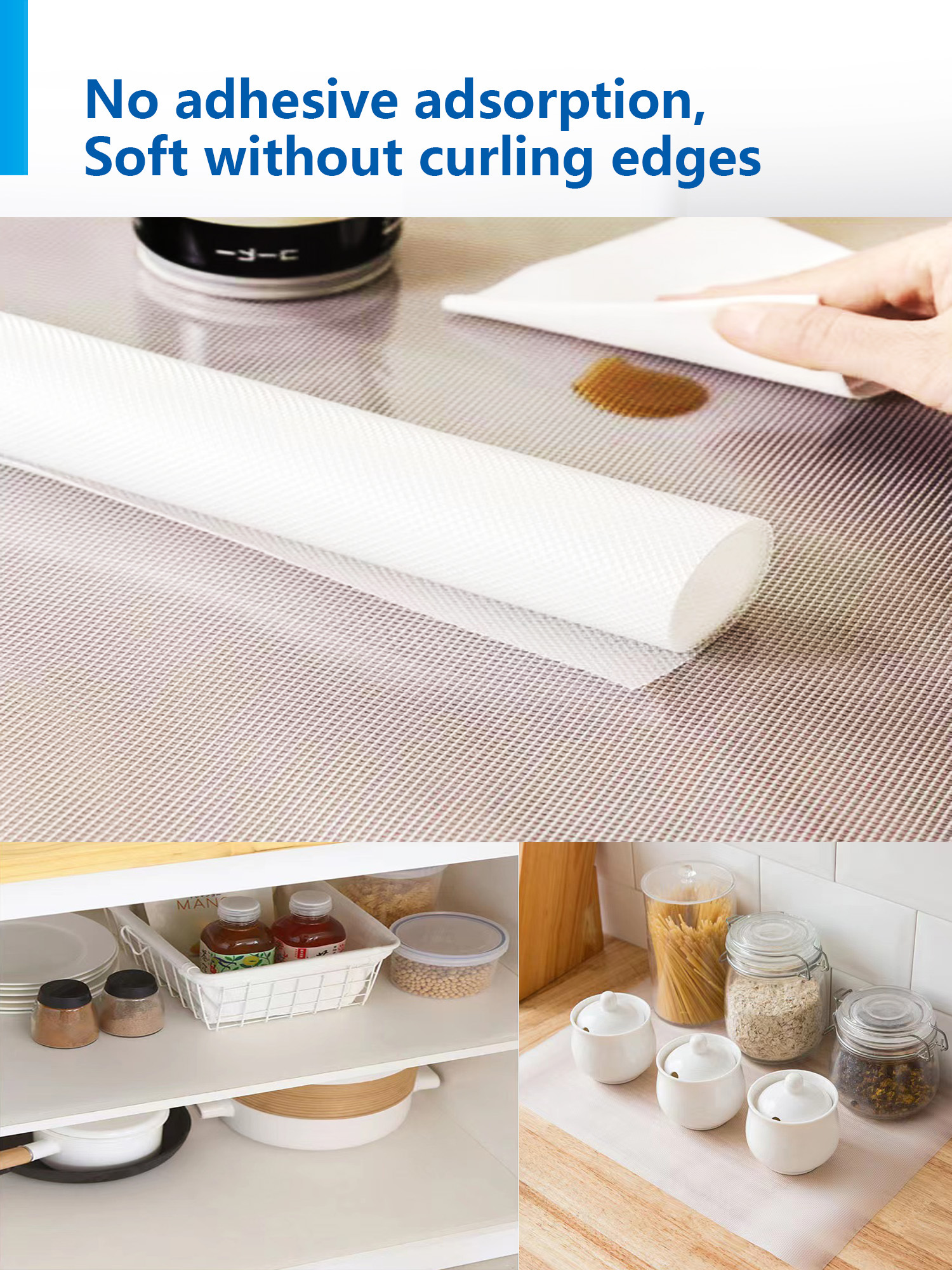 Transparent Shelf Liner for Refrigerator Shelves Durable and Safe Pure EVA Material