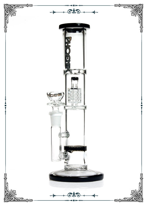 Black Honeycomb Glass Water Pipe Matrix Perc Diameter 4inches
