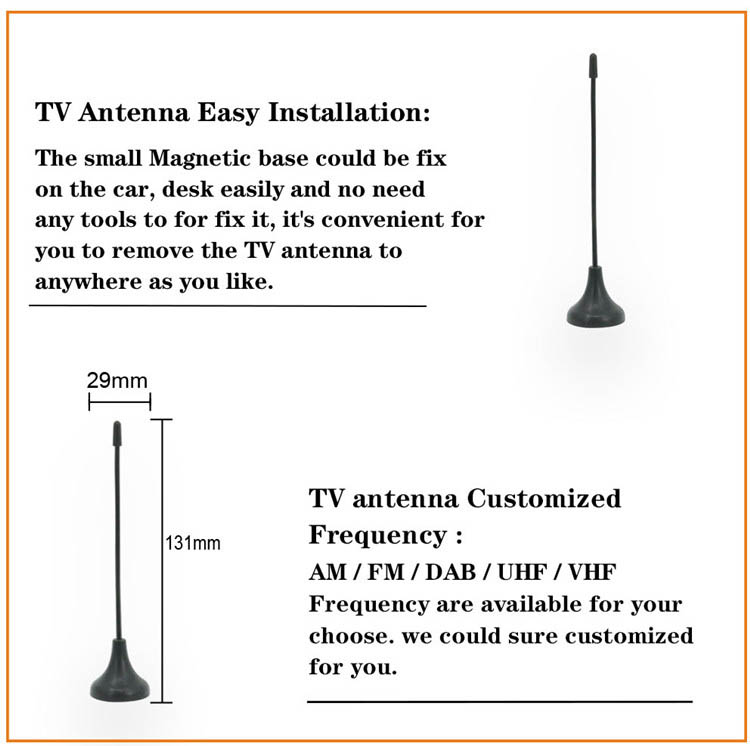 Copper Wireless Indoor Amplified TV Antenna 470-862MHz Ground Mount