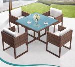 4 Seater Outdoor Dining Set Rattan Furniture Patio Rattan Dining Table Chair Set