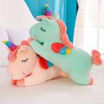 Cute Pink Stuffed Unicorn , Stretched Unicorn Stuffed Animal Cotton Material
