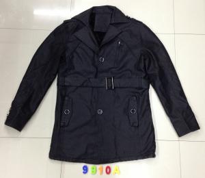 Wholesale 9010 Men's black pu fashion long jacket coat stock from china suppliers
