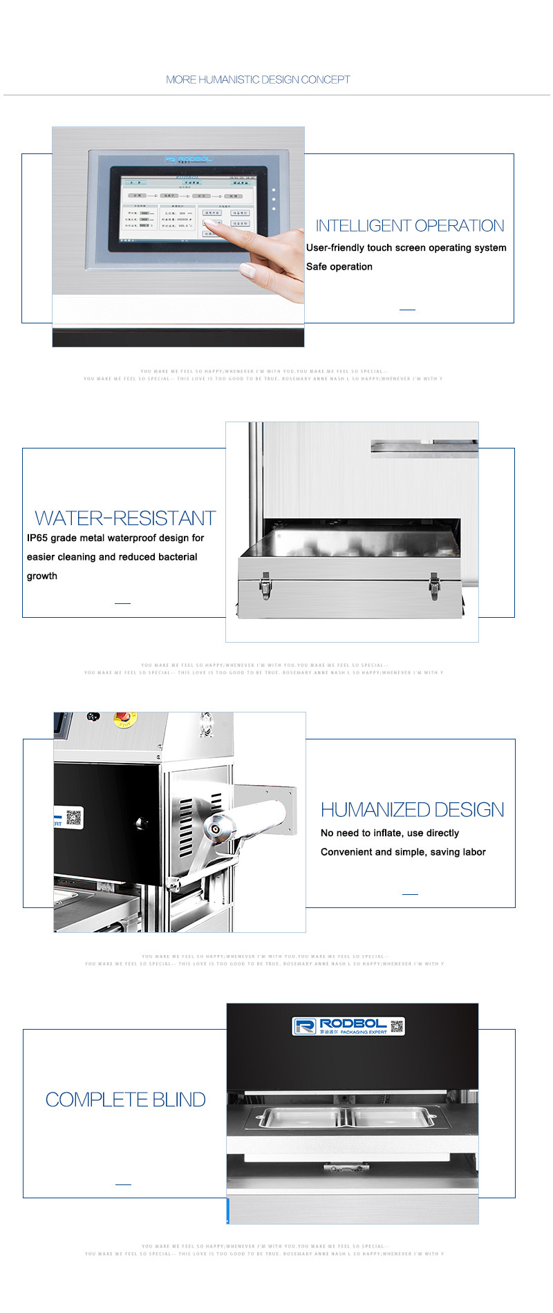 Touch Screen Skin Packaging Machine Food Packaging Sealer Programmable Control