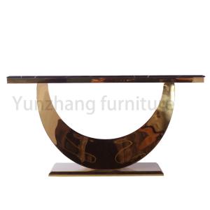 Wholesale Modern Minimalist Half Moon Arc Console Table Marble / Glass Surface Living Room Furniture from china suppliers