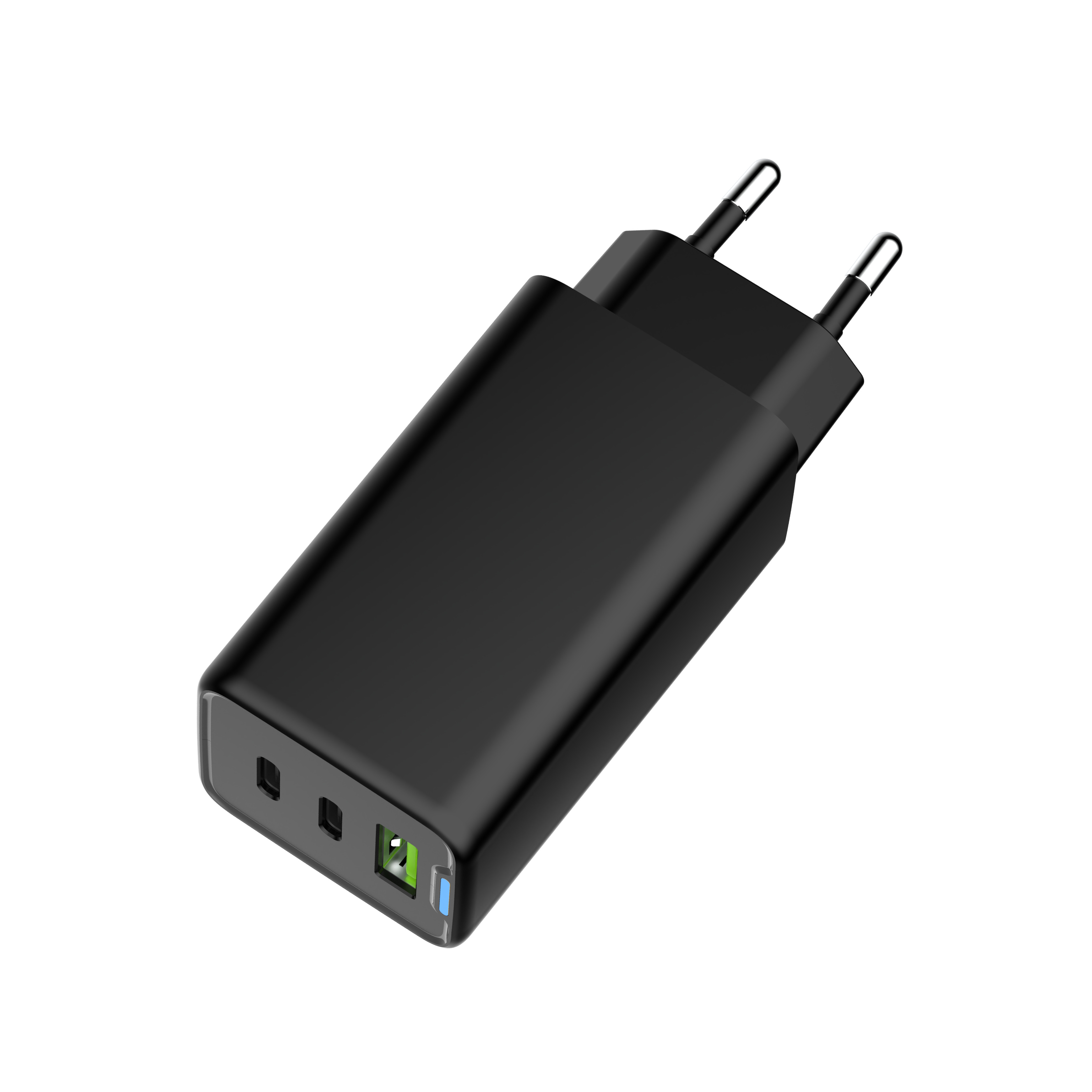 Customized GaN USB Charger Fast Charging 65W 2 USB C Port Wall Charger