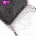 All Color Human Hair Lace Closure 4x4 With Baby Hair Natural Color Transparent