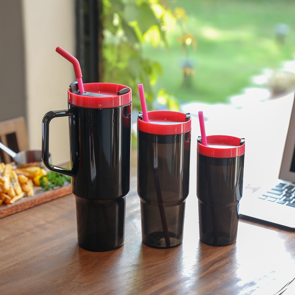 Customized Logo 40 Oz Plastic Water Bottle With Handle Straw 1200ml Large Capacity Plastic Reusable Water Bottles Safe With Sealed Double Wall