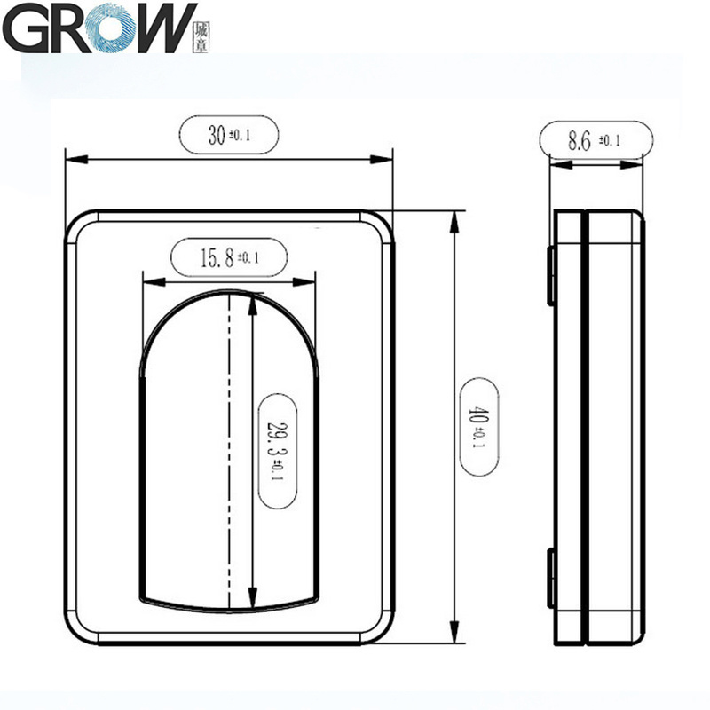 Grow Black Plastic Enclosure of Fingerprint Module (R300/R301T/R302/R303/R303T/R306)