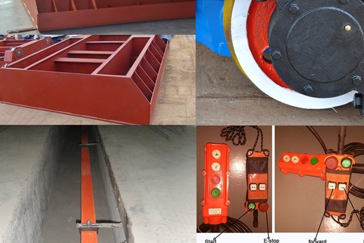 Safe Sliding Line Motorized Rail Cart , 0 - 20m / Min Coil Transfer Trolley
