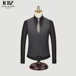 Men's Business Casual Groom Wedding Groomsmen Dress Vest with British Striped