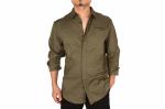 Solid Color Business Men'S Casual Stretch Shirts 59% Cotton 35% Nylon