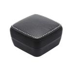 Black Cufflink Gift Box with burgundy inside , Leather Cufflink Box
