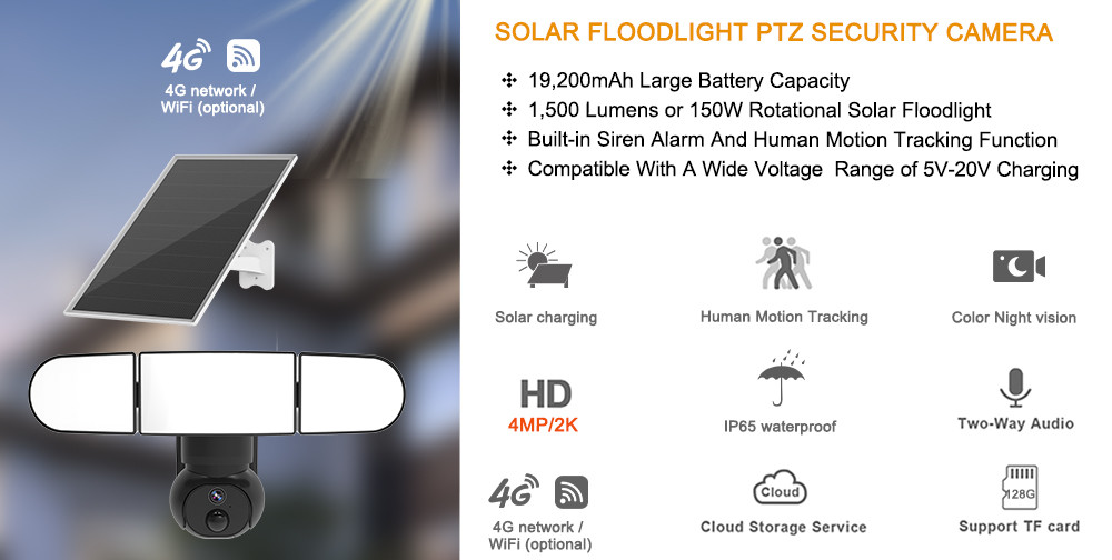 110 Degree Viewing Angle Recording Camera For Home 6xled Ir Distance 30m Wifi Camera with Light