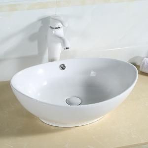 Wholesale Resistant To Heat Counter Top Bathroom Sink Chipping Scratch Wash Basin Oval Shape from china suppliers