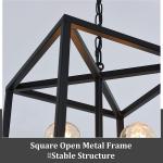 Industrial Metal Lantern Chandeliers 4-Light Adjustable Height Farmhouse