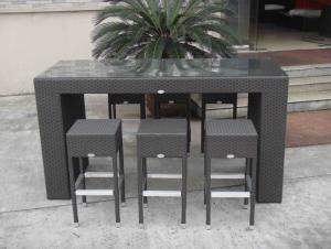 Wholesale Resin Wicker Bar Set , Dark Brown Rattan Conservatory Furniture from china suppliers
