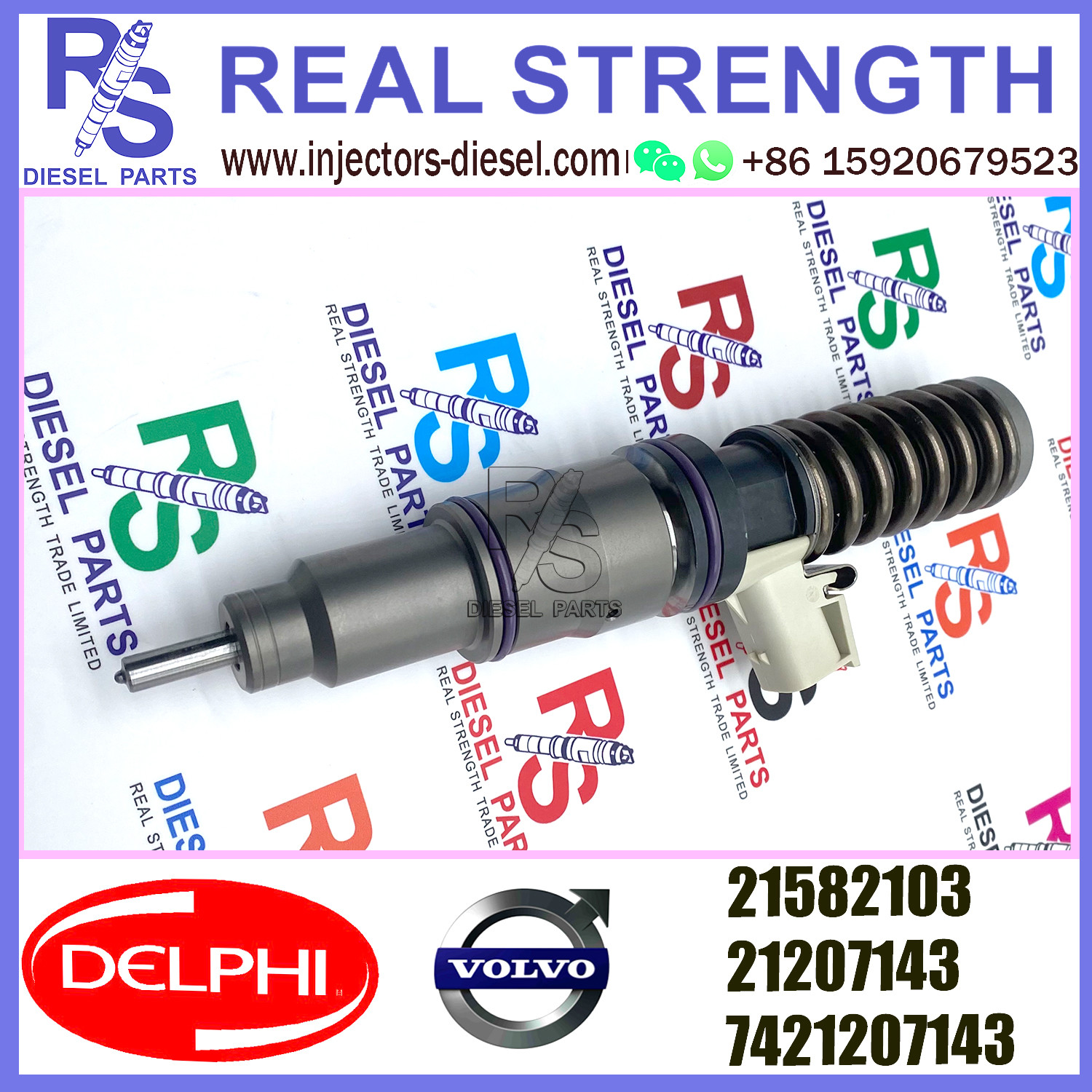 DELPHI 4pin injector 21582103 Diesel pump Injector V-O-L-V 21207143 7421207143 E3.22 for V-O-L-V MD11 EURO 5 HIGH POWER