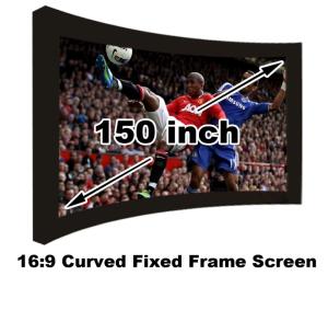 Wholesale On Sale Curved Fixed Frame 16:9 Projection Screen 150 Inch For 3D Home Cinema Theater from china suppliers