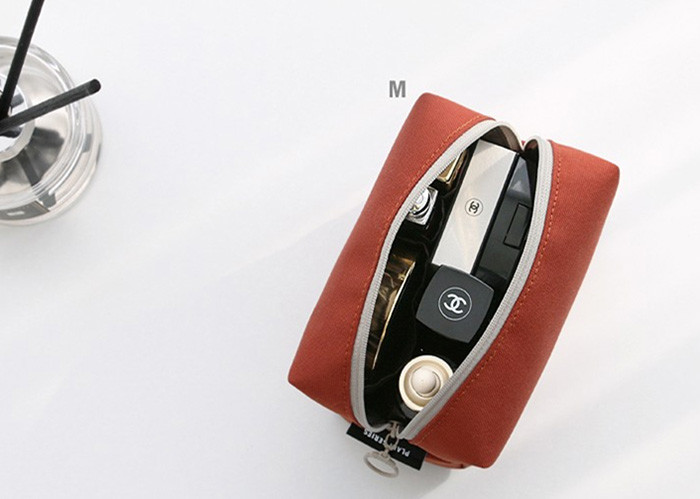 High Density PU Coating Travel Cosmetic Bags Plain Rectangle Water Resistant