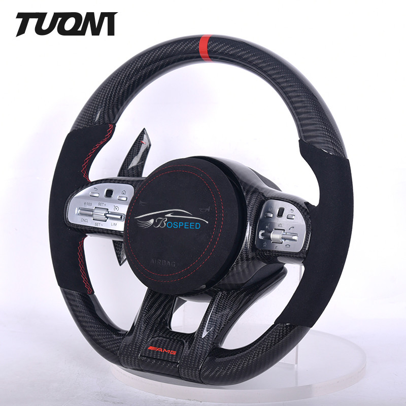 Alcantara Carbon Fiber Steering Wheel Mercedes - Benz A45 W205 W166 W716 W204 Glc Gle