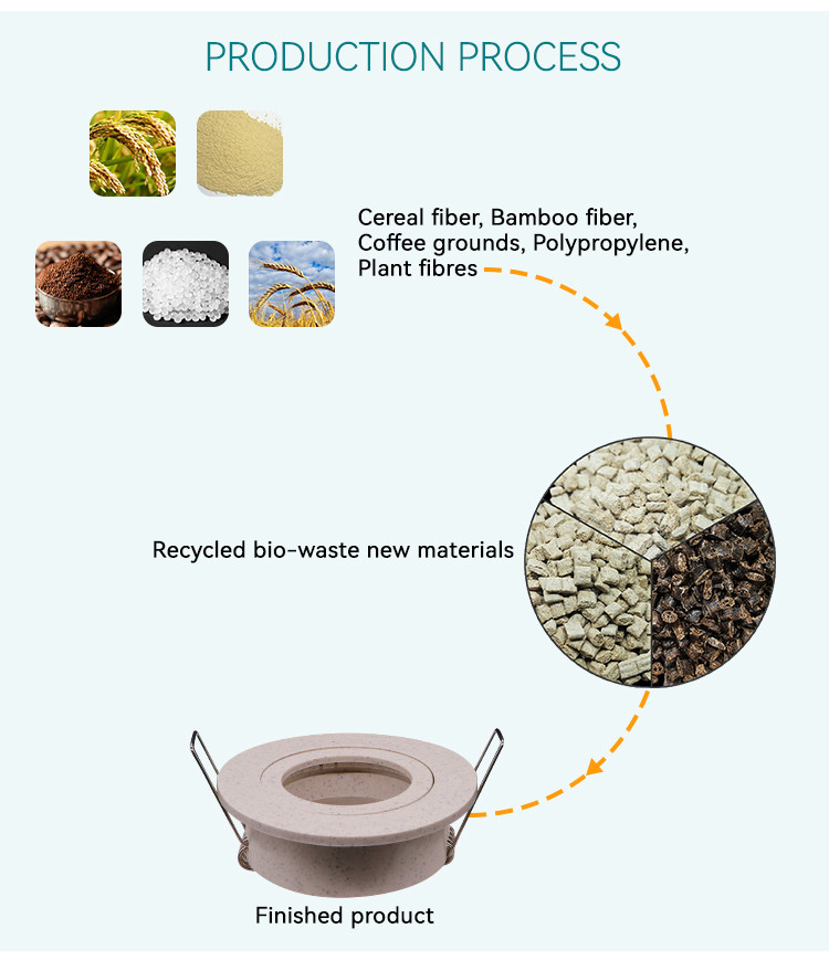 Eco Friendly MR16 Downlight Housing Bamboo Fiber 25 Degree Tilted Recessed Light Housing