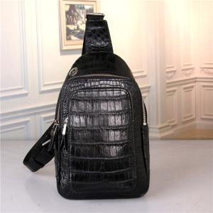 Wholesale Fashion Designer Genuine Crocodile Belly Skin Casual Chest Bag For Men Messenger Bag Alligator Leather Cross Body Bag from china suppliers