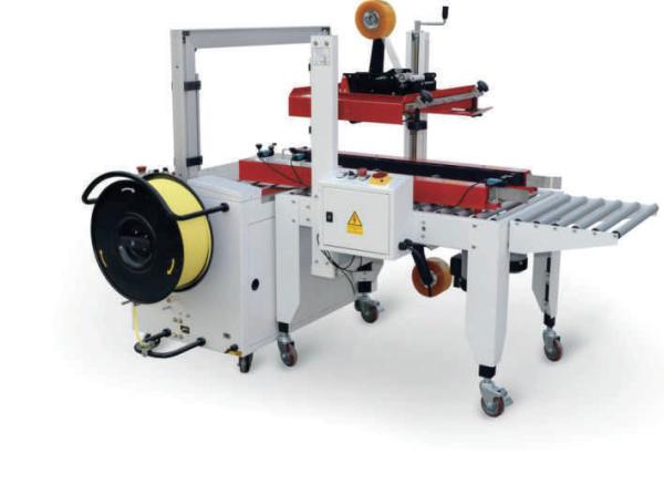 Adhesive Tape Automatic Box Packing Machine Electric Corrugated Box Strapping